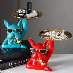 Nordic Style Cool Dog Skulptur – Harztablett Kunst