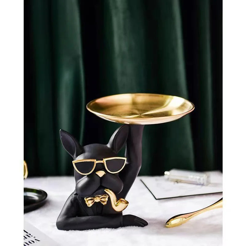 Nordic Style Cool Dog Skulptur – Harztablett Kunst