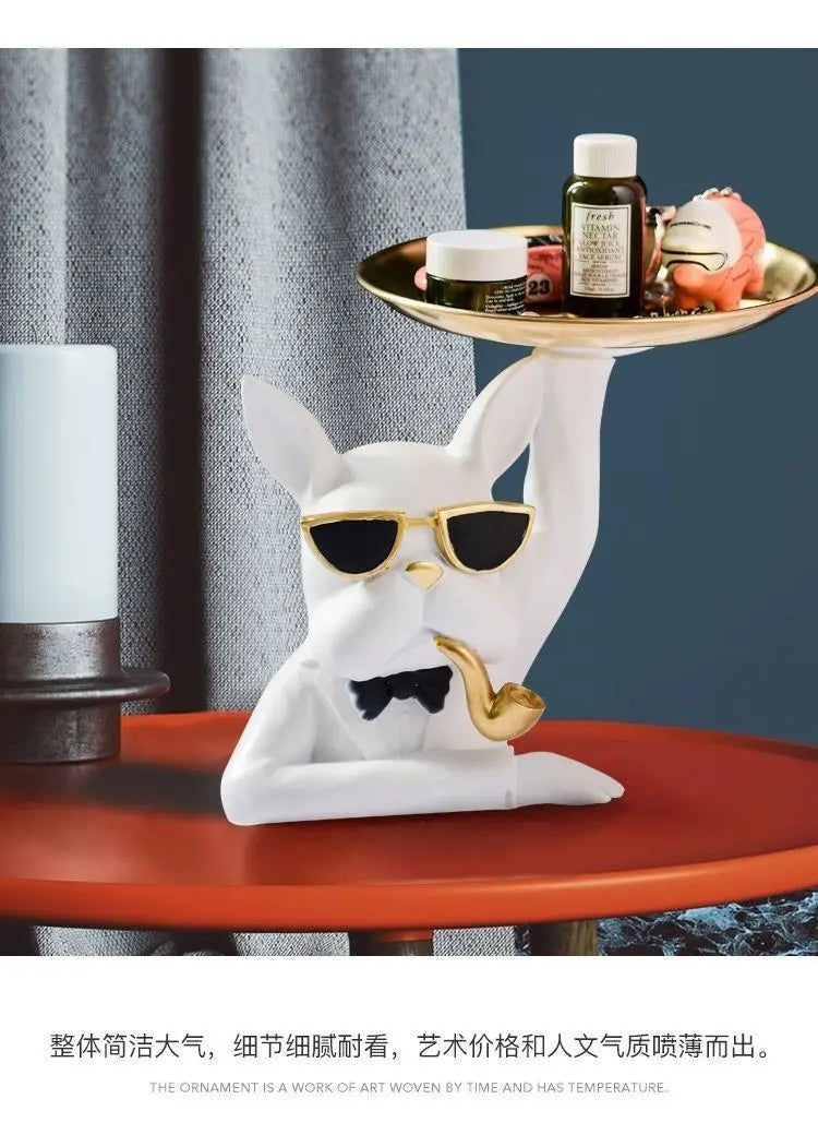 Nordic Style Cool Dog Skulptur – Harztablett Kunst