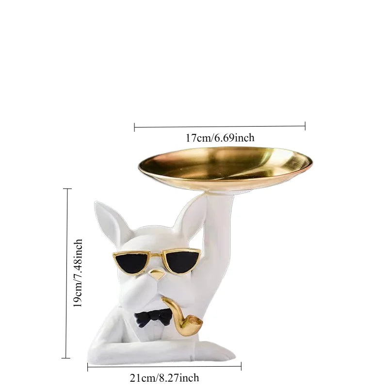 Nordic Style Cool Dog Skulptur – Harztablett Kunst