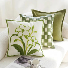 Nordische Bestickte Kissenhülle – Flanell, 45x45cm