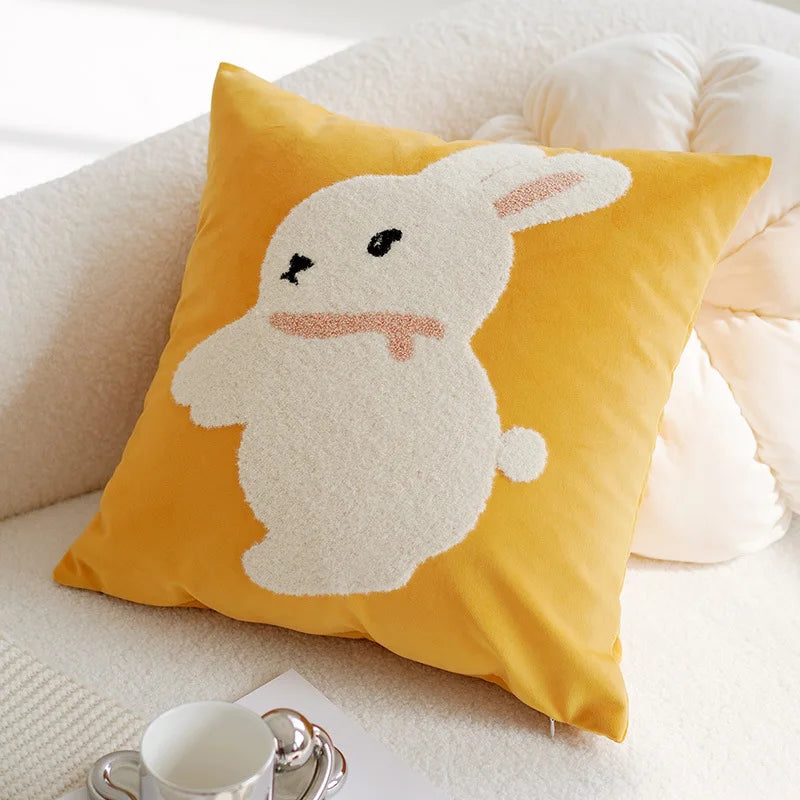 Nordische Bestickte Kissenhülle – Flanell, 45x45cm