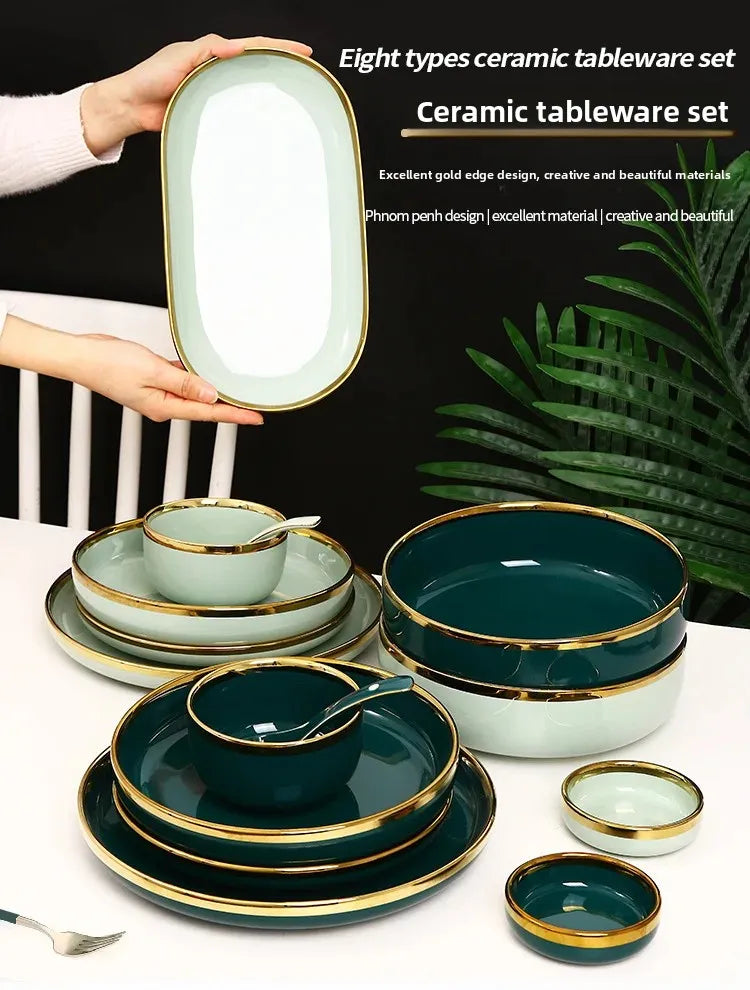 Nordisches Keramikgeschirr – Elegantes Design mit Goldrand