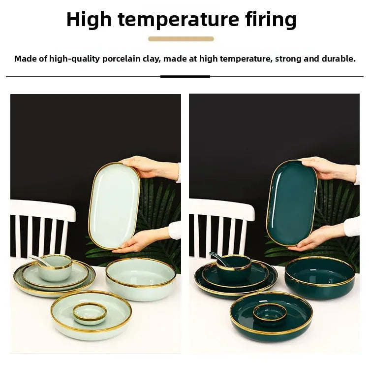 Nordisches Keramikgeschirr – Elegantes Design mit Goldrand