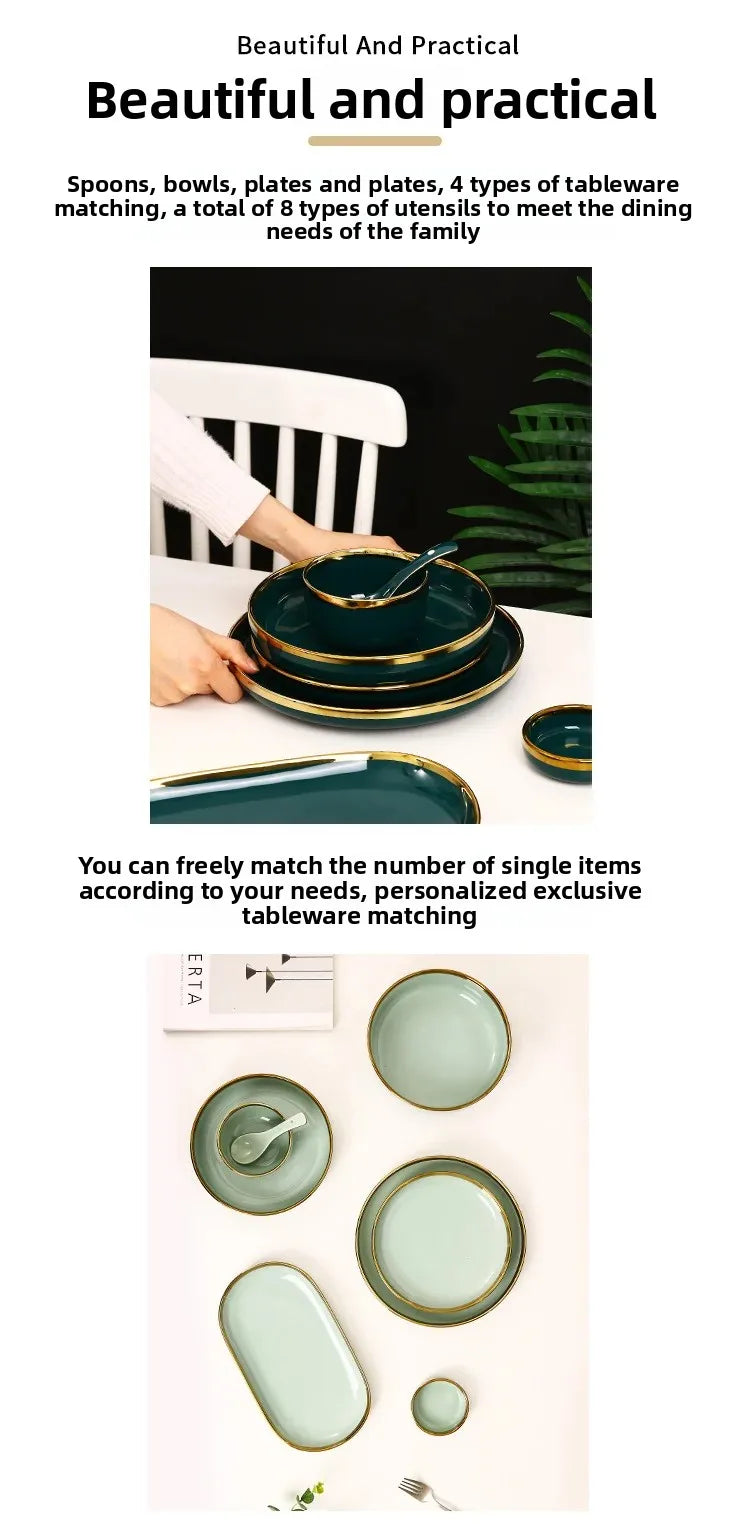 Nordisches Keramikgeschirr – Elegantes Design mit Goldrand