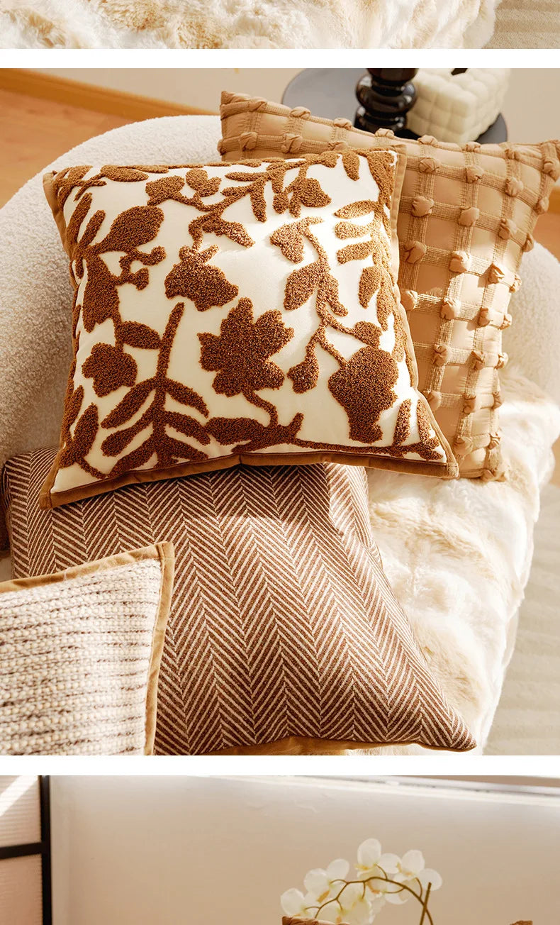 Nordisches Kissenbezug – Florales Polyester/Baumwolle – 30x50/45x45cm