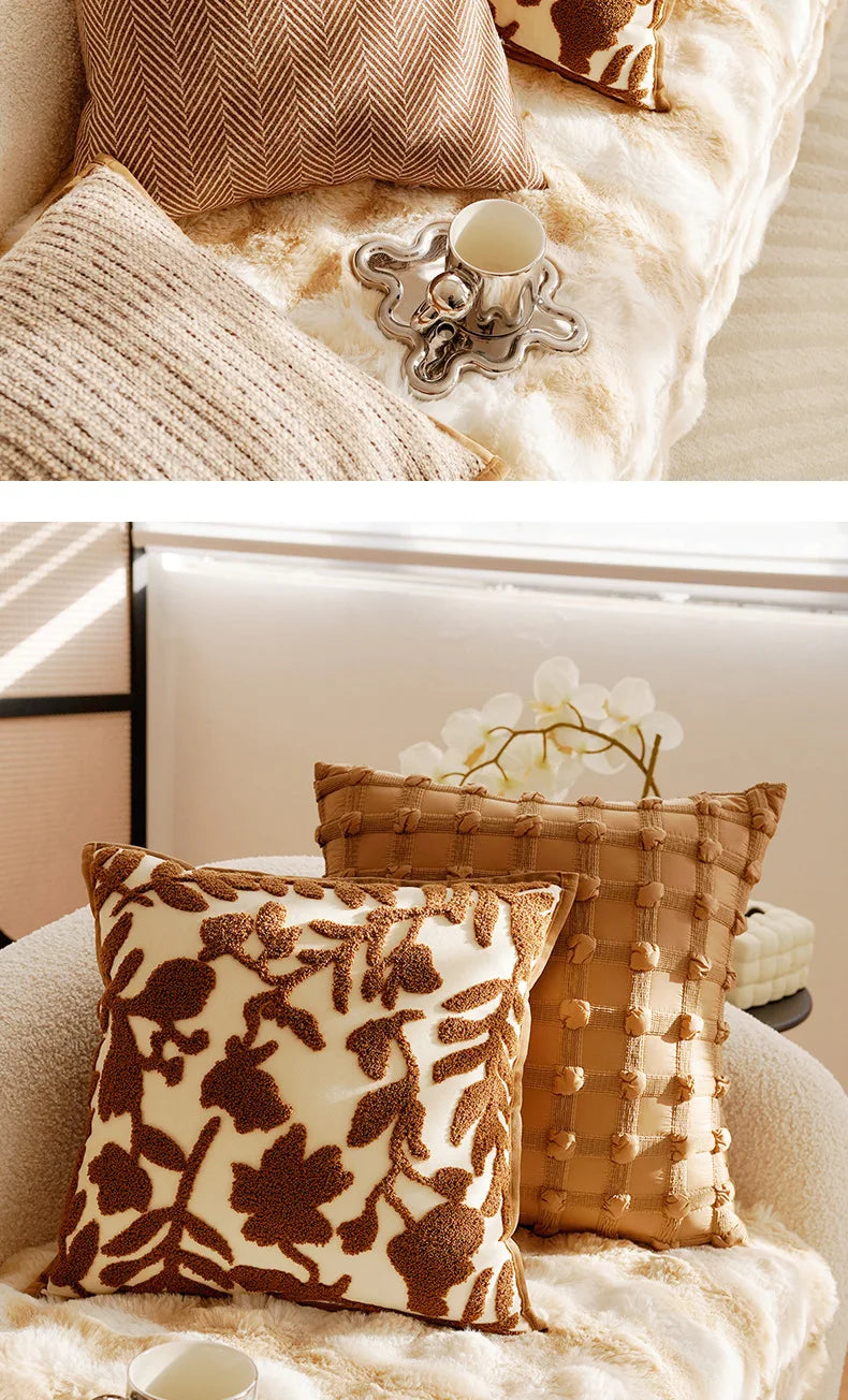 Nordisches Kissenbezug – Florales Polyester/Baumwolle – 30x50/45x45cm