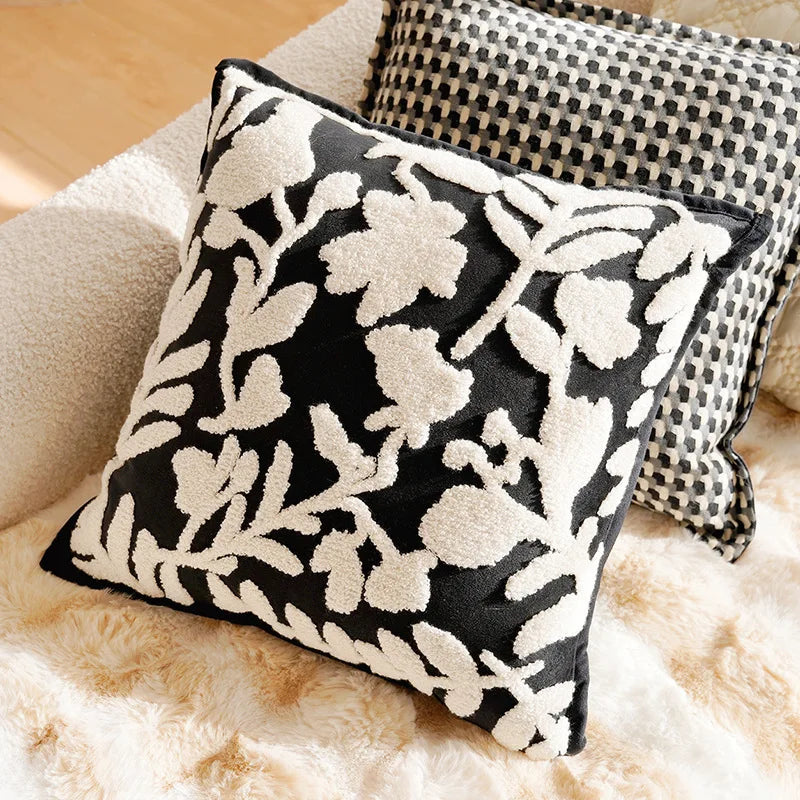 Nordisches Kissenbezug – Florales Polyester/Baumwolle – 30x50/45x45cm