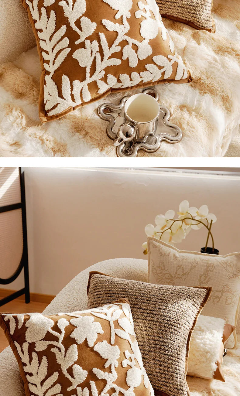 Nordisches Kissenbezug – Florales Polyester/Baumwolle – 30x50/45x45cm