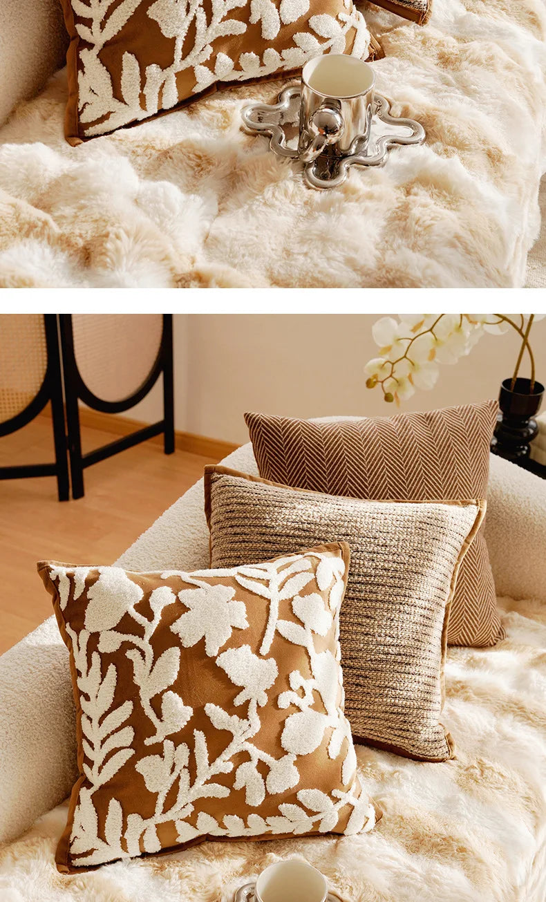 Nordisches Kissenbezug – Florales Polyester/Baumwolle – 30x50/45x45cm