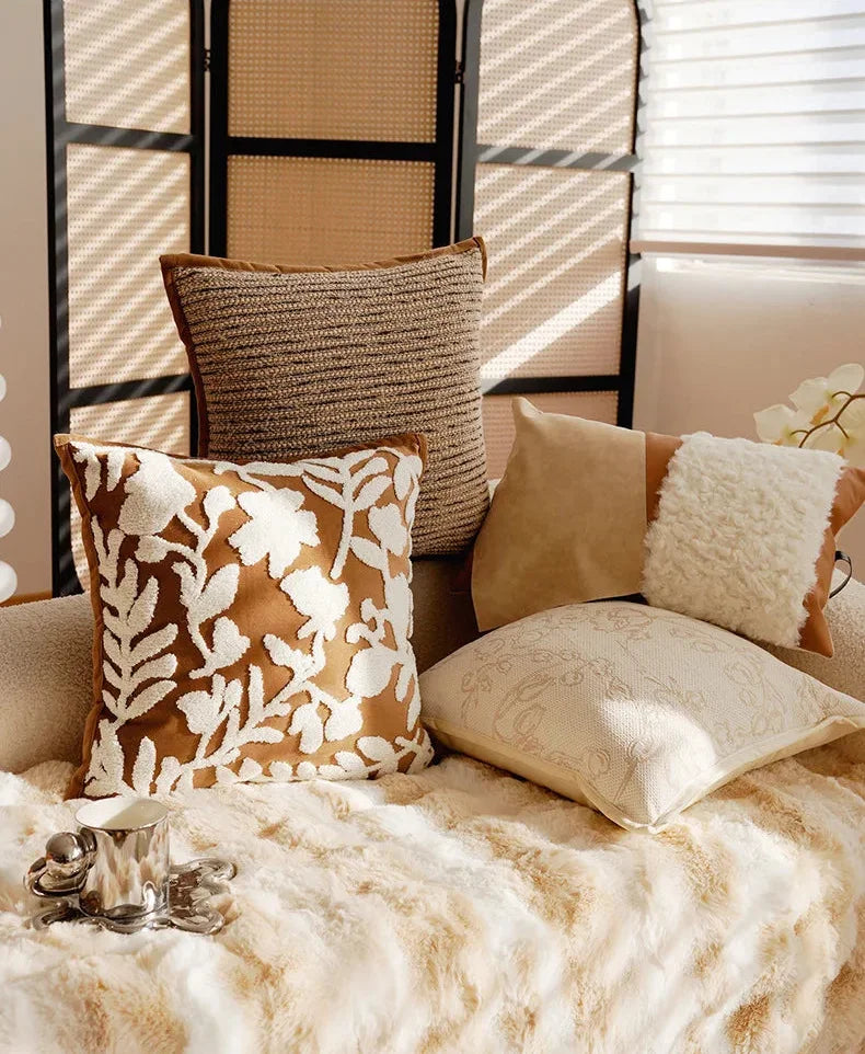 Nordisches Kissenbezug – Florales Polyester/Baumwolle – 30x50/45x45cm