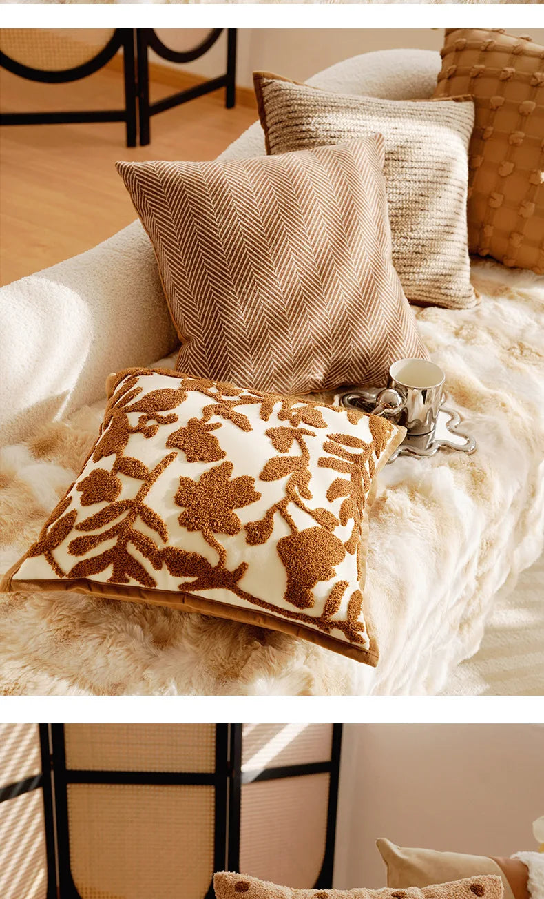 Nordisches Kissenbezug – Florales Polyester/Baumwolle – 30x50/45x45cm