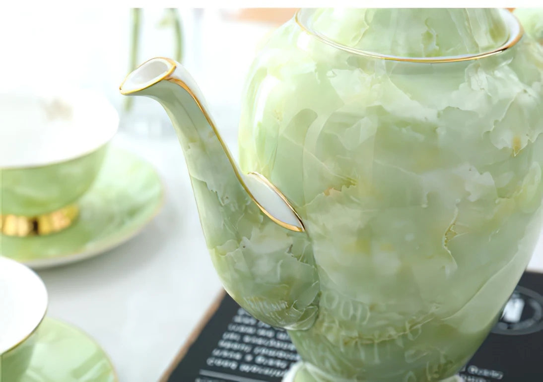 Nordisches Teekannenset – Keramik Handmade mit Goldeinlage