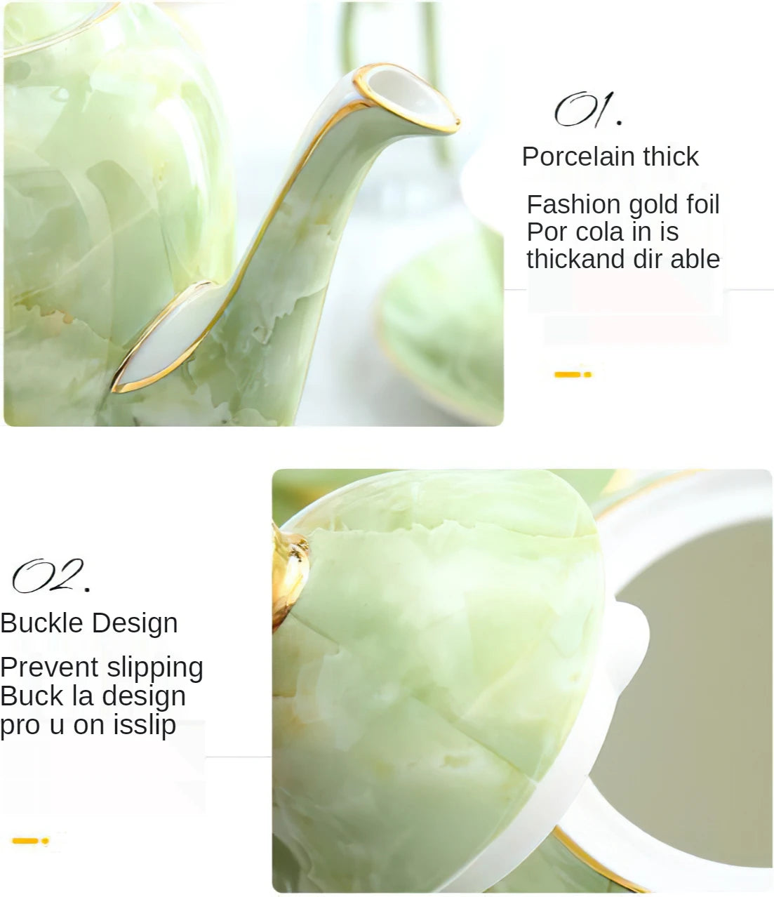 Nordisches Teekannenset – Keramik Handmade mit Goldeinlage