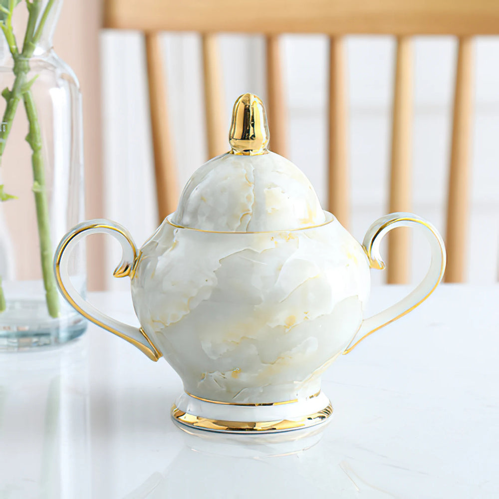 Nordisches Teekannenset – Keramik Handmade mit Goldeinlage
