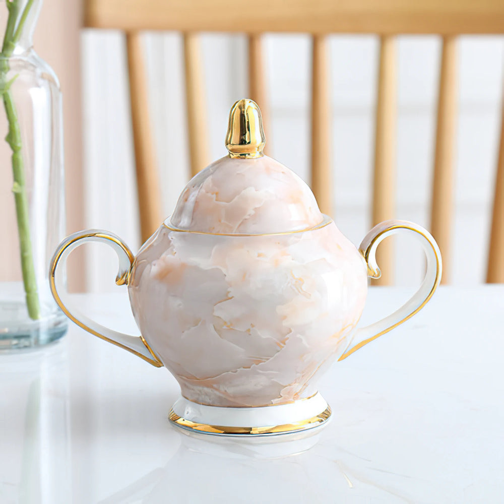 Nordisches Teekannenset – Keramik Handmade mit Goldeinlage