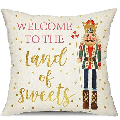 Nussknacker Kissenbezug aus Leinen/Baumwolle bedruckt 45x45 cm