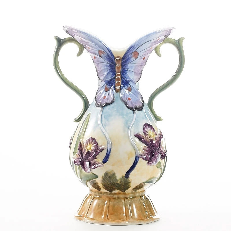 Orchideen Keramikvase – Pastoral Stil 22.8X16X33CM