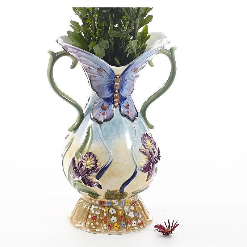 Orchideen Keramikvase – Pastoral Stil 22.8X16X33CM