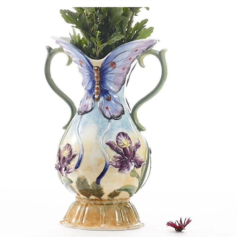 Orchideen Keramikvase – Pastoral Stil 22.8X16X33CM