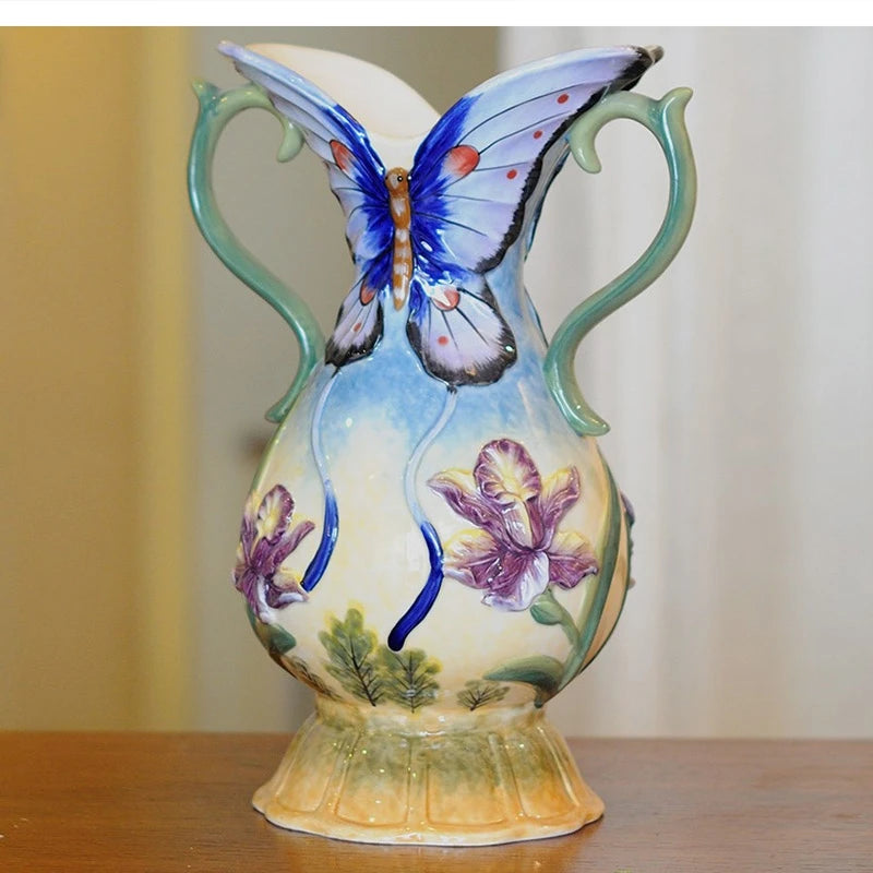 Orchideen Keramikvase – Pastoral Stil 22.8X16X33CM