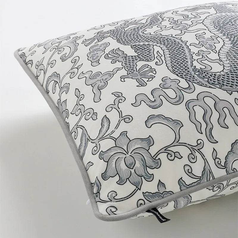 orientalischer samt kissenbezug mit tiermotiv 50x50 cm in weiss