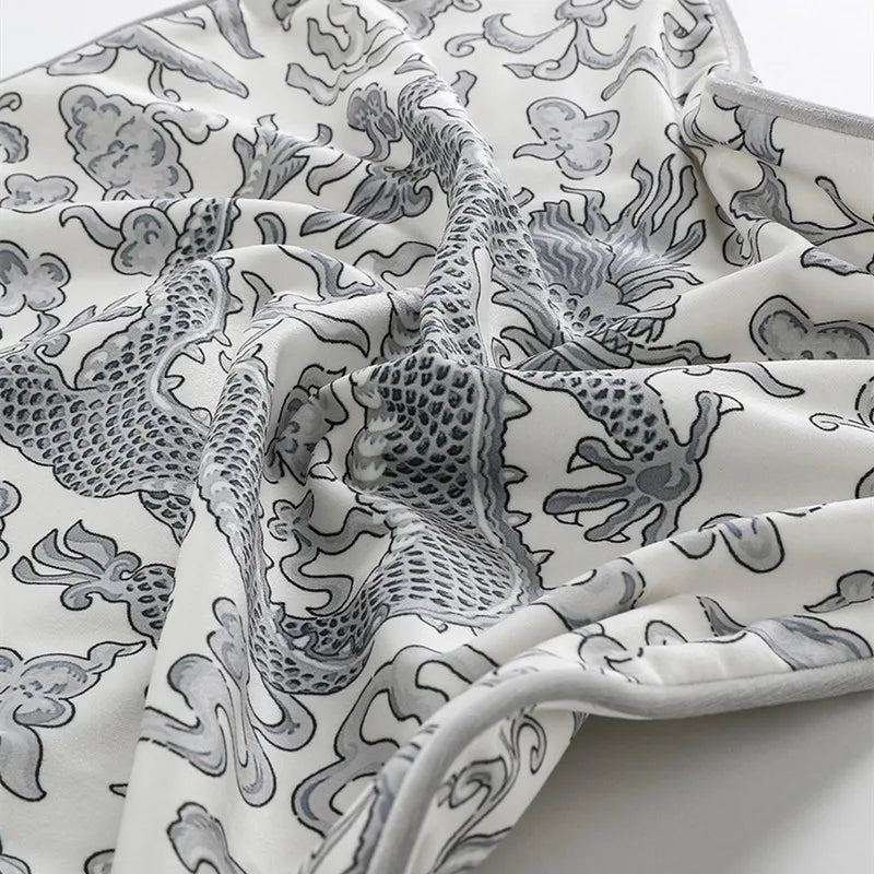 orientalischer Kissenbezug aus Samt mit Tiermotiv in Farbe Weiss 50x50 cm