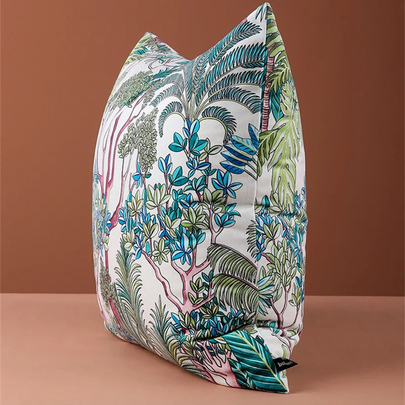 Orientalischer Samt Kissenbezug mit Tiermotiv, Farbe: Weiss, Grösse: 50x50 cm