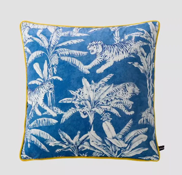 Orientalischer Samt Kissenbezug mit Tiermotiv, Farbe: Weiss, Grösse: 50x50 cm, für Wohn- oder Schlafzimmer