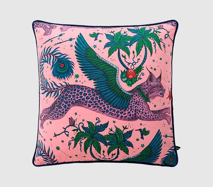 Orientalischer Samt Kissenbezug in Weiss mit Tiermotiv, 50x50 cm, Schlafzimmer