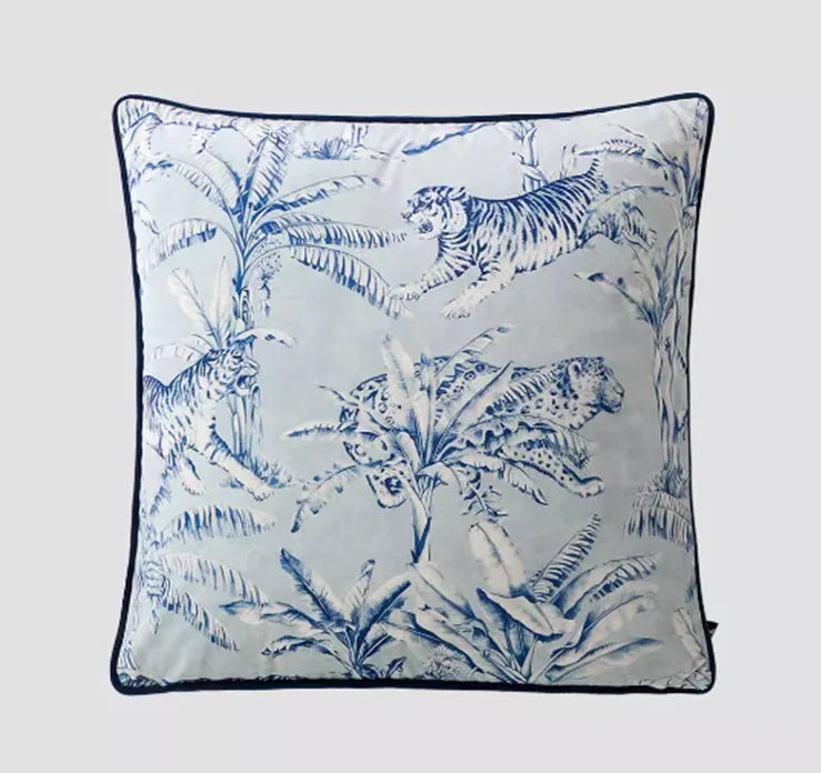 orientalischer samt kissenbezug weiss mit tiermotiv 50x50 cm