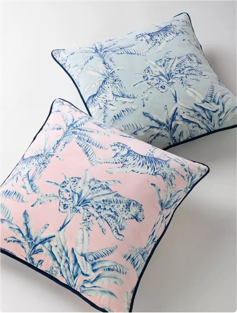 orientalischer Samt Kissenbezug in weiss mit Tiermotiv 50x50 cm