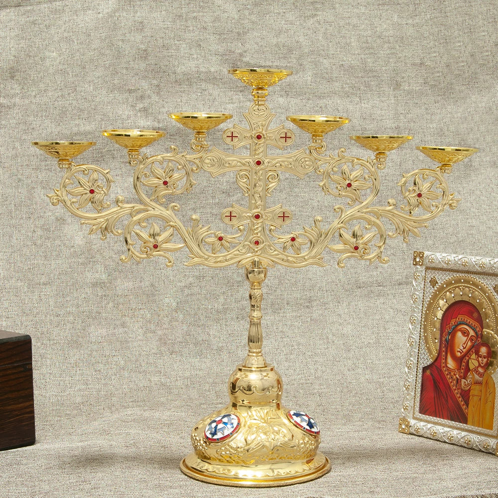 Orthodoxer Kerzenhalter - Goldlegierung - Für Zuhause