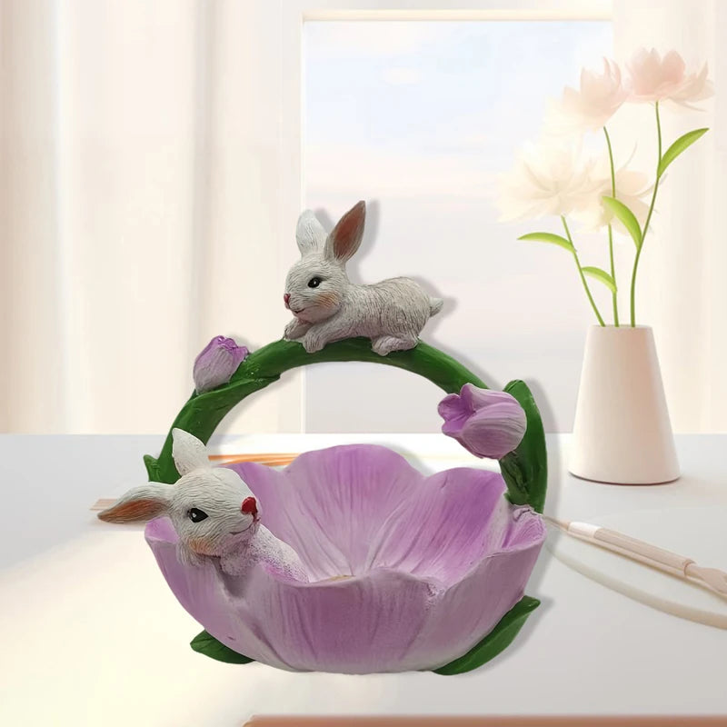 Osterhasen Schmuckschale – Modernes Harz – 15x14x16cm