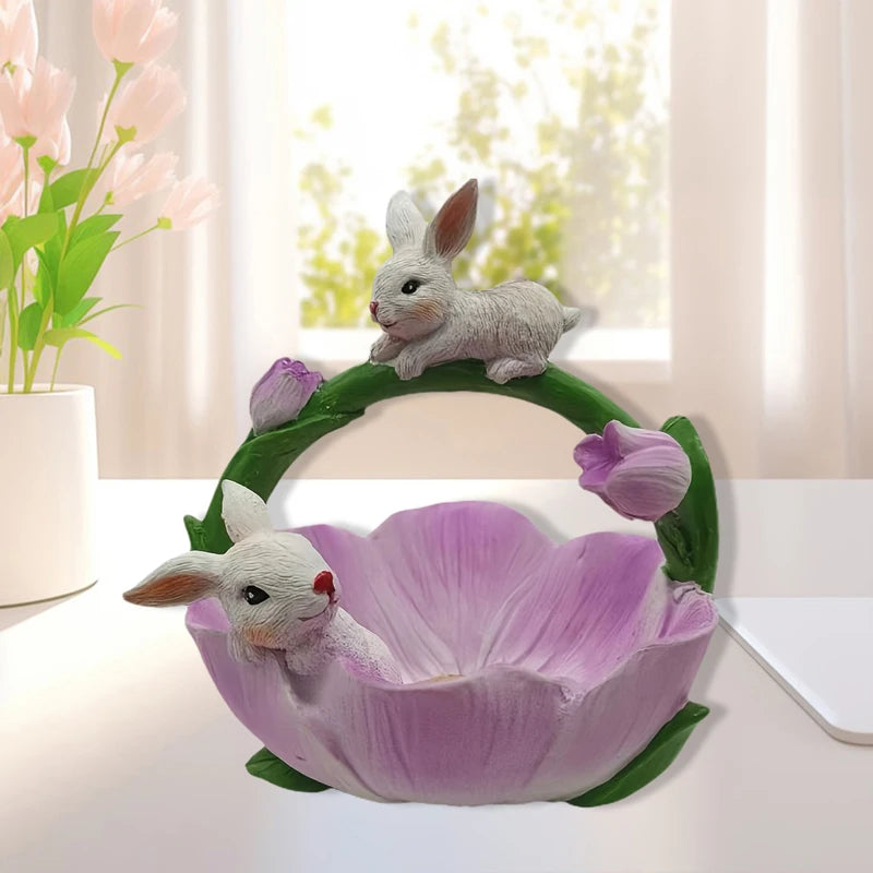 Osterhasen Schmuckschale – Modernes Harz – 15x14x16cm