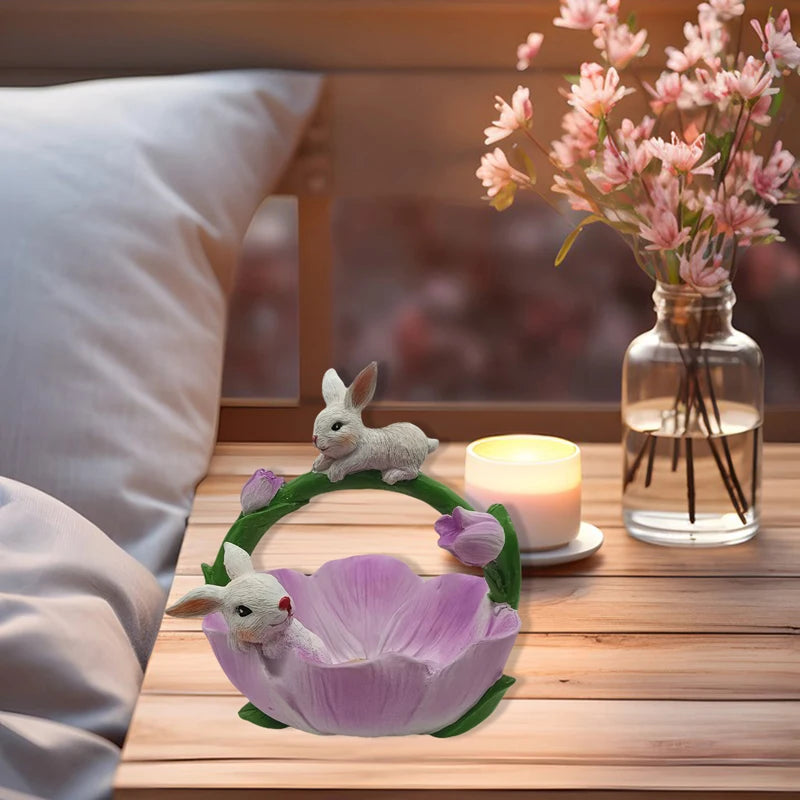 Osterhasen Schmuckschale – Modernes Harz – 15x14x16cm