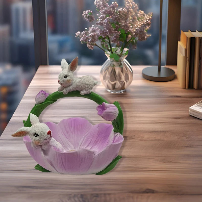 Osterhasen Schmuckschale – Modernes Harz – 15x14x16cm