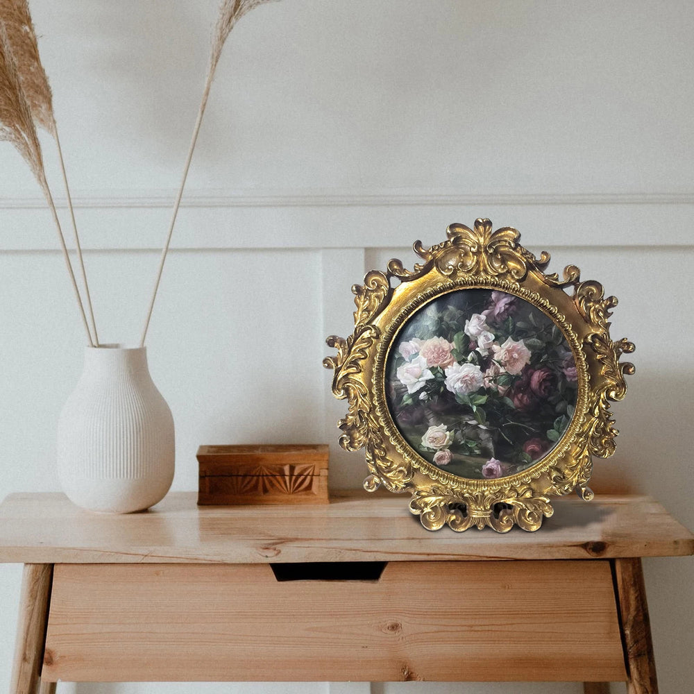 Ovale Vintage Resin Bilderrahmen – Klassisches Gold-Design