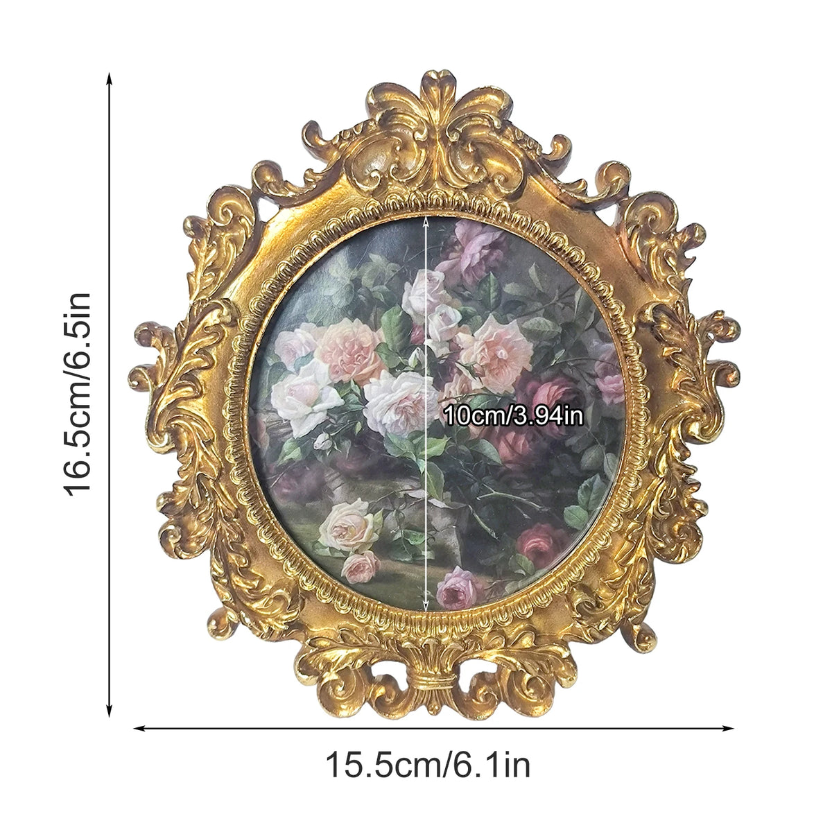 Ovale Vintage Resin Bilderrahmen – Klassisches Gold-Design