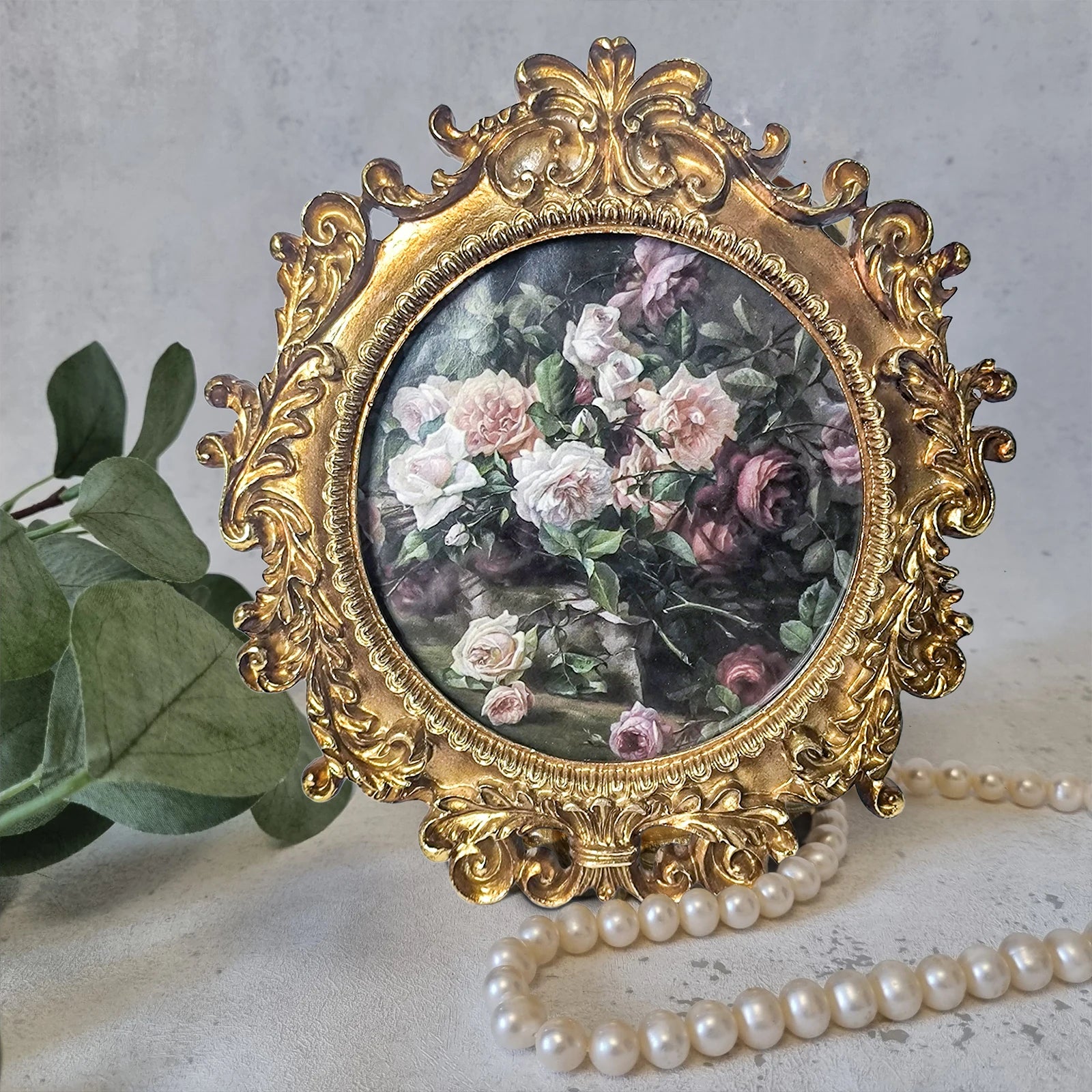 Ovale Vintage Resin Bilderrahmen – Klassisches Gold-Design
