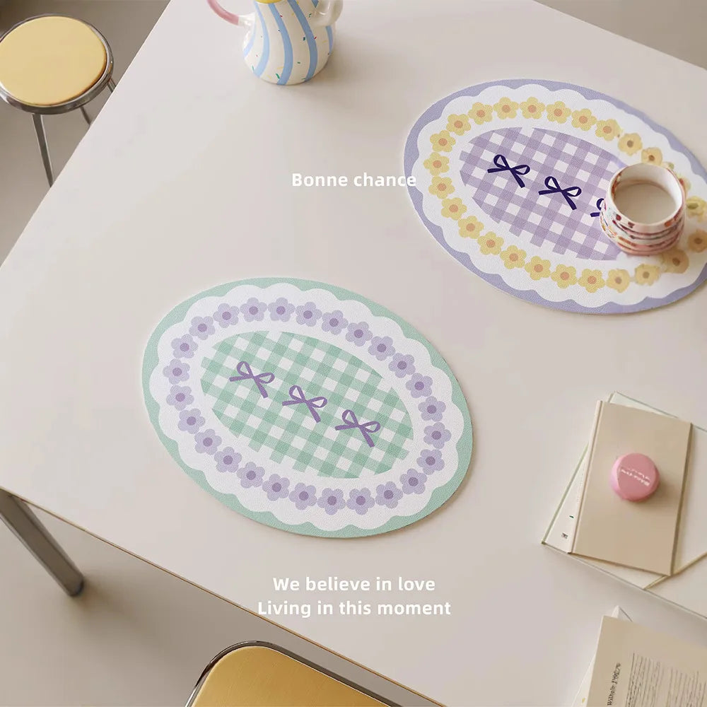 Ovaler hitzebeständiger Tischset – PU-Leder – 30x40cm