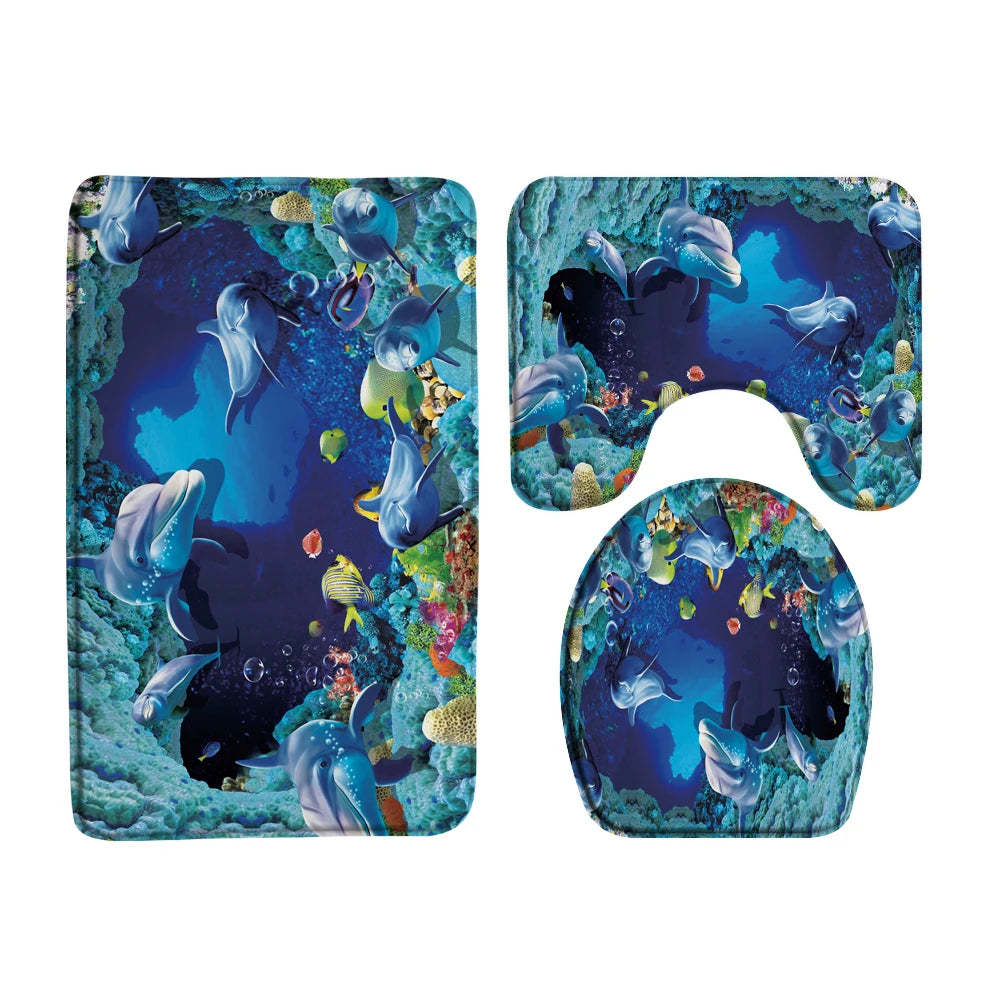 Ozeanboden-Set – Moderner Polyester-Baddekor