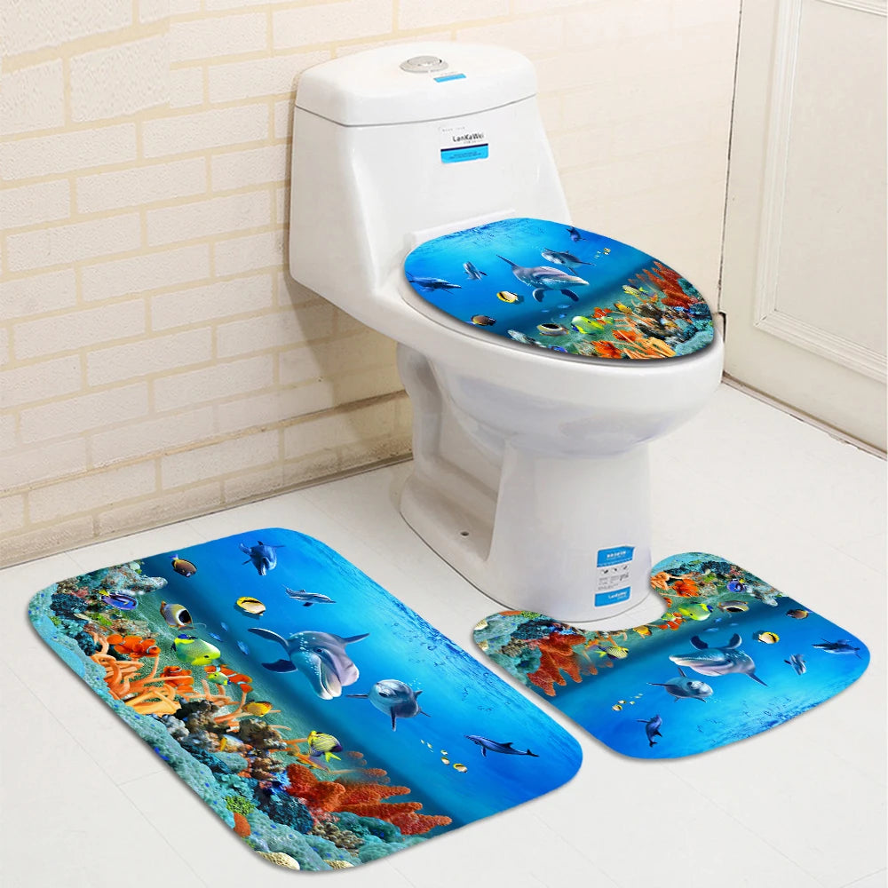 Ozeanboden-Set – Moderner Polyester-Baddekor