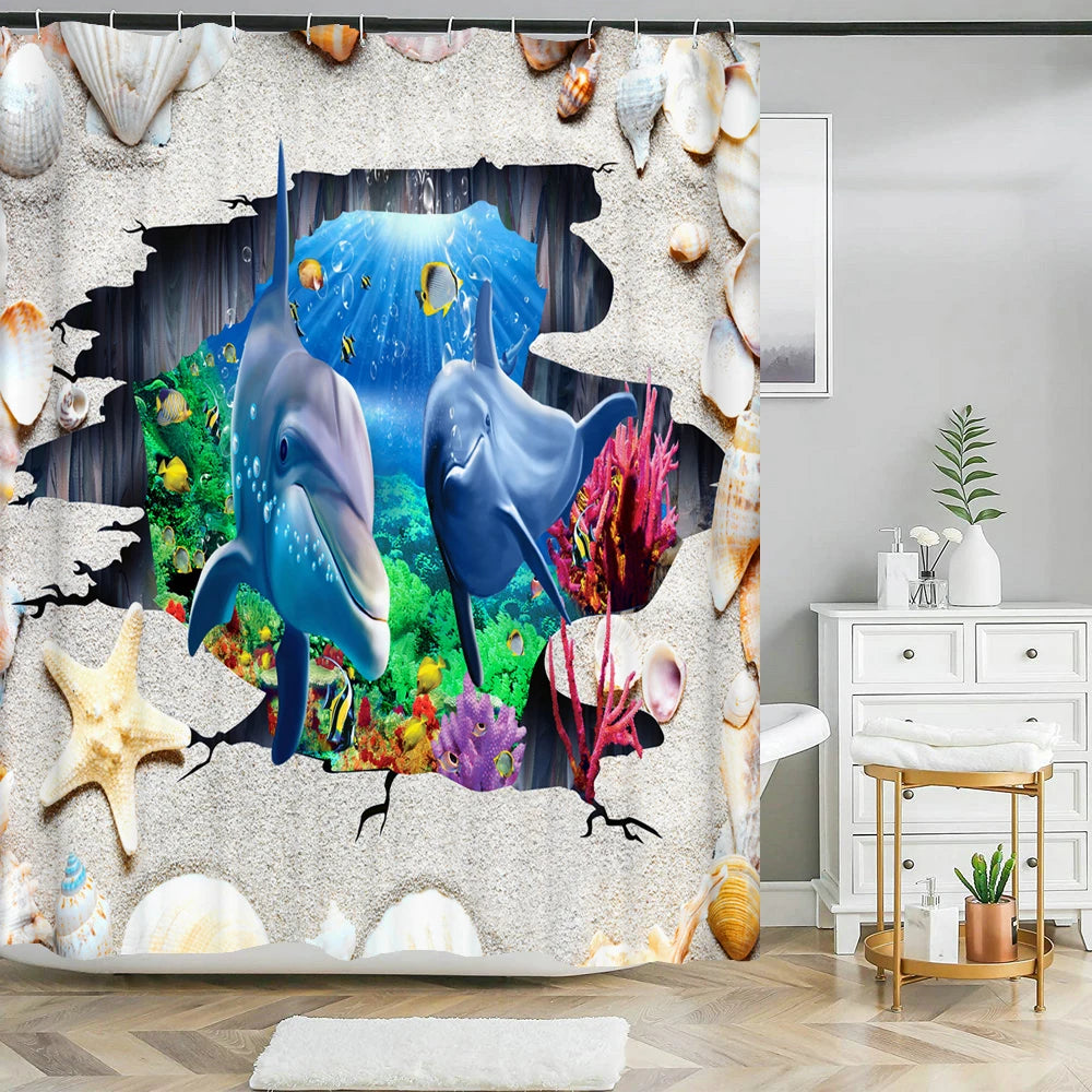 Ozeanboden-Set – Moderner Polyester-Baddekor