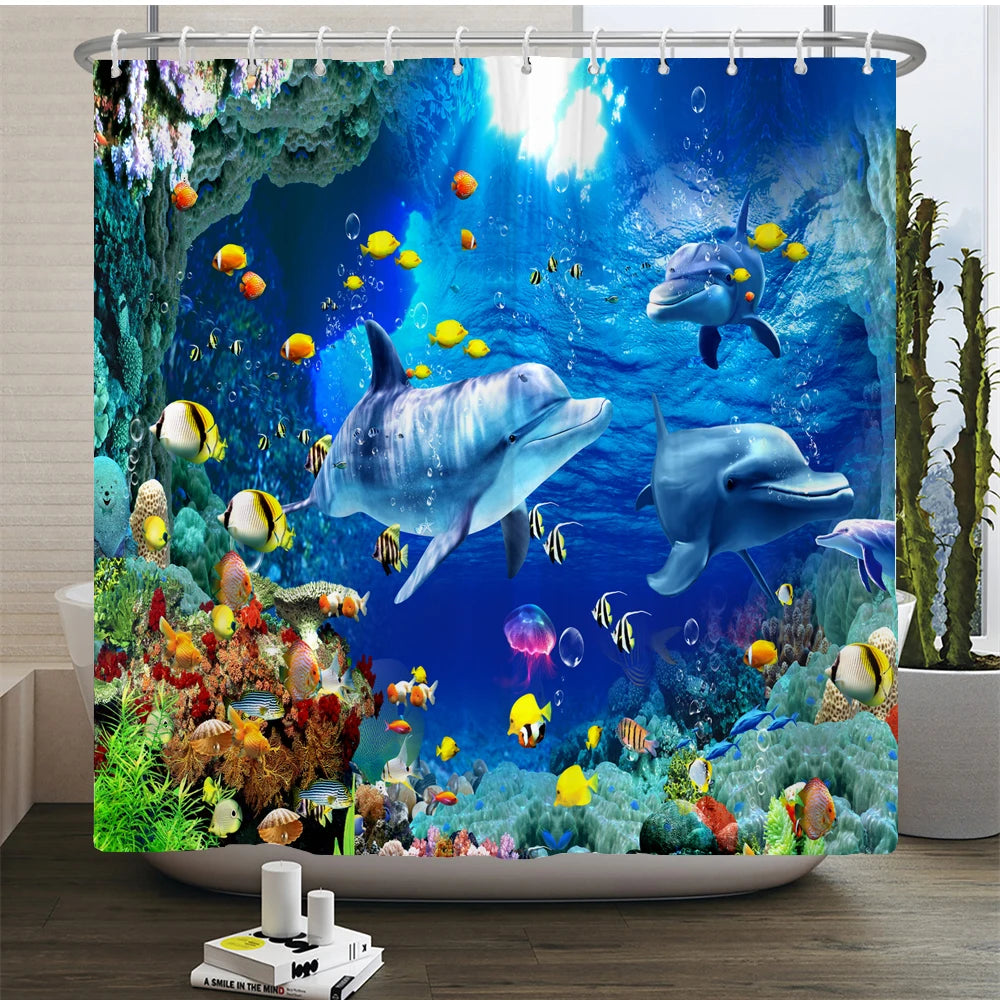 Ozeanboden-Set – Moderner Polyester-Baddekor