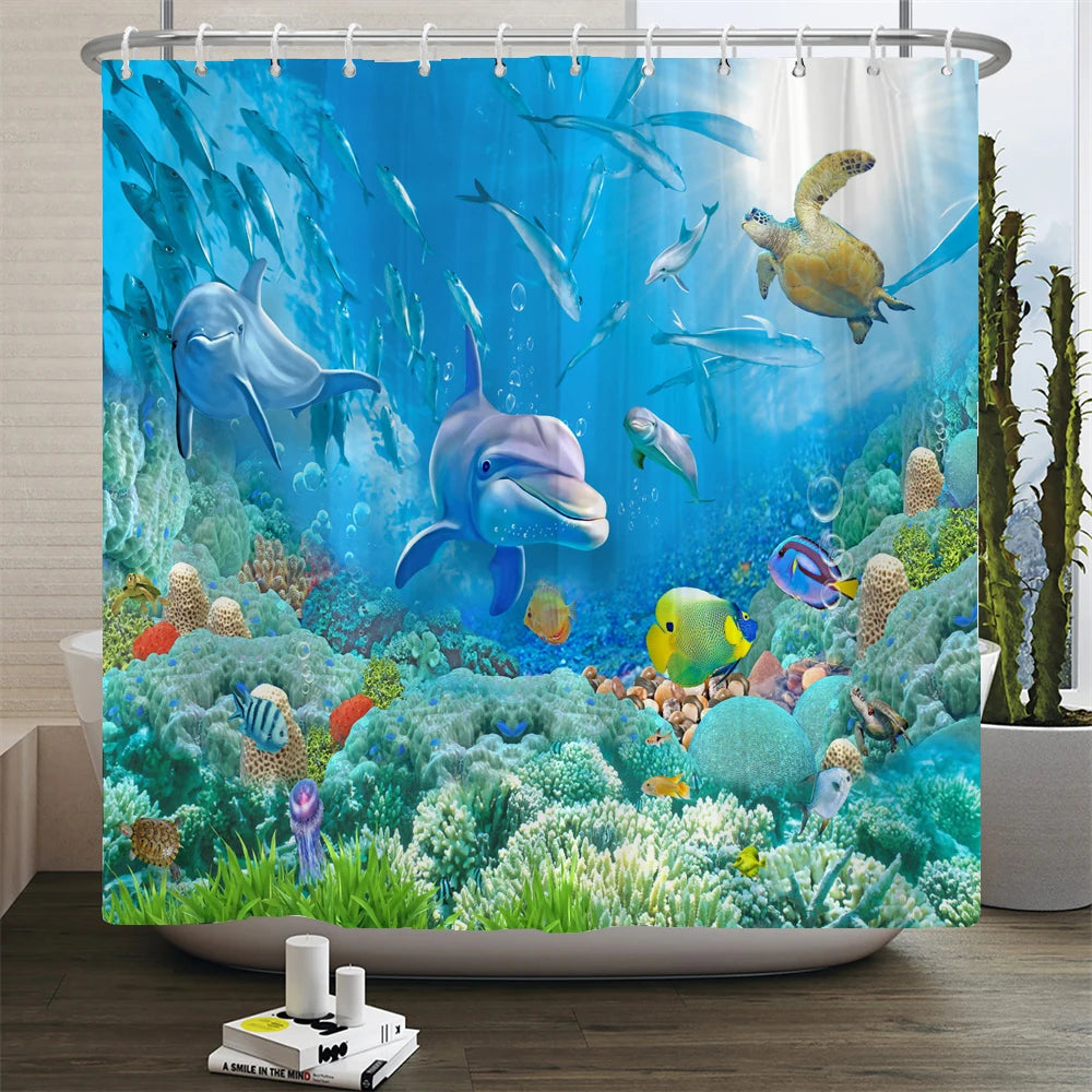 Ozeanboden-Set – Moderner Polyester-Baddekor