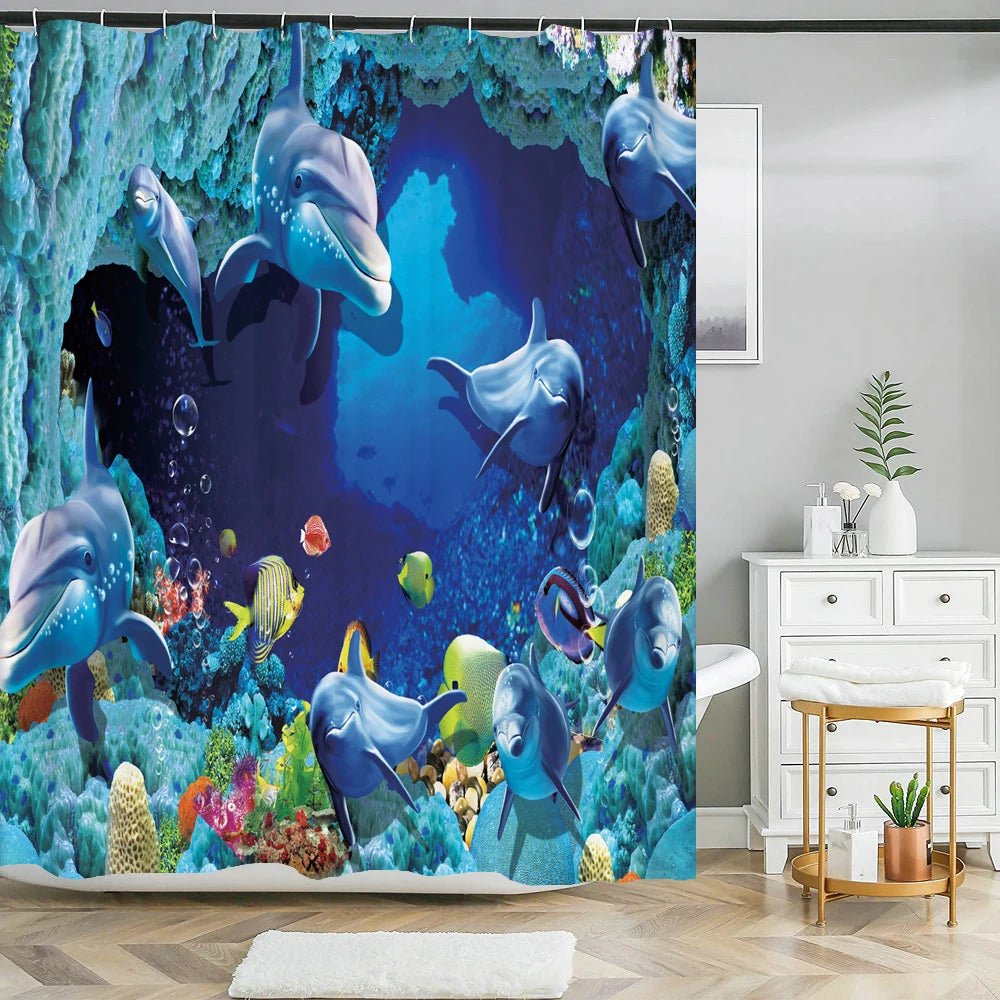 Ozeanboden-Set – Moderner Polyester-Baddekor