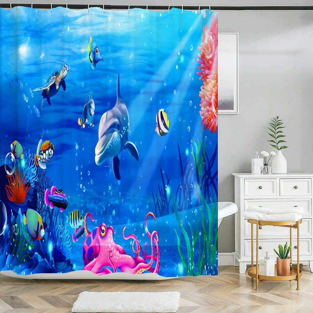 Ozeanboden-Set – Moderner Polyester-Baddekor