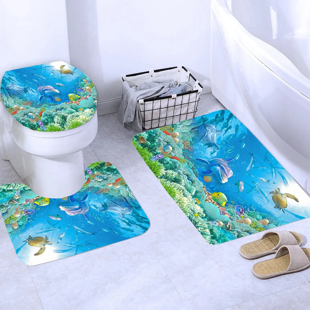 Ozeanboden-Set – Moderner Polyester-Baddekor