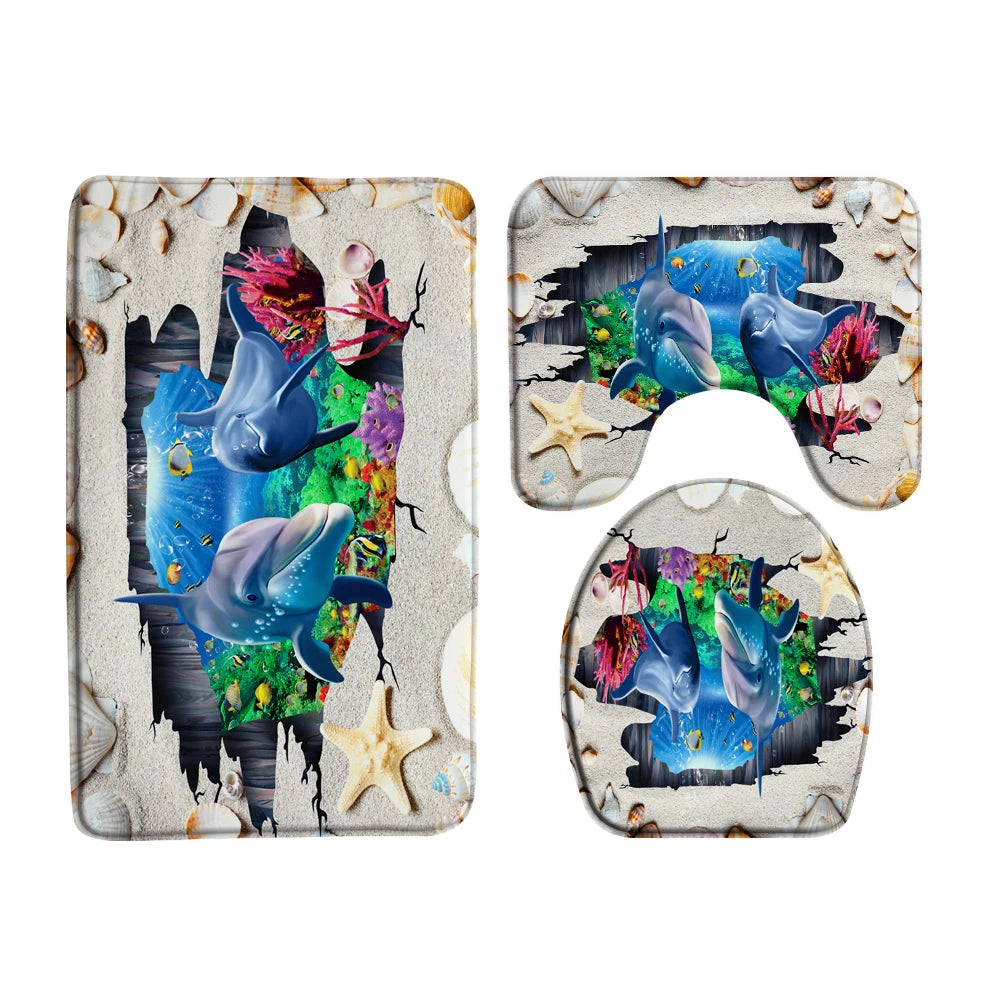 Ozeanboden-Set – Moderner Polyester-Baddekor